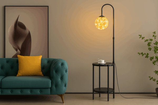 Aurora™ Luxe Arc Floor Lamp with Table – Modern Minimalist LED Elegance - Bild 4