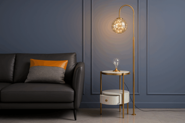 Aurora™ Luxe Arc Floor Lamp with Table – Modern Minimalist LED Elegance - Bild 3