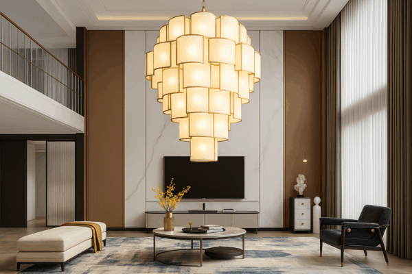 Velveton™ Layered Fabric Panel Chandelier