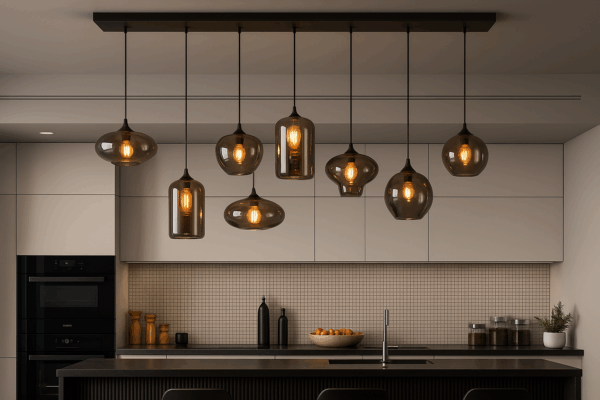Brillare™ Smoked Glass Pendant Cluster Chandelier - Bild 3