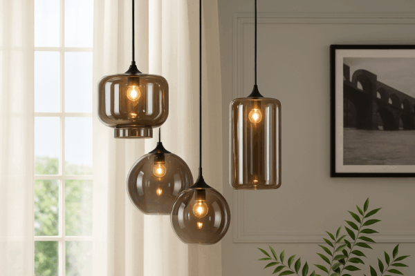 Brillare™ Smoked Glass Pendant Cluster Chandelier