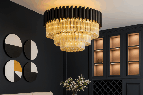 Elysium™ Luxury Gold Crystal Ceiling Light