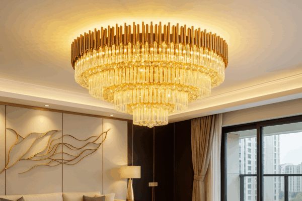 Elysium™ Luxury Gold Crystal Ceiling Light - Bild 3