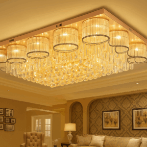 Regalux™ Double-Crown Crystal Flush Ceiling Light
