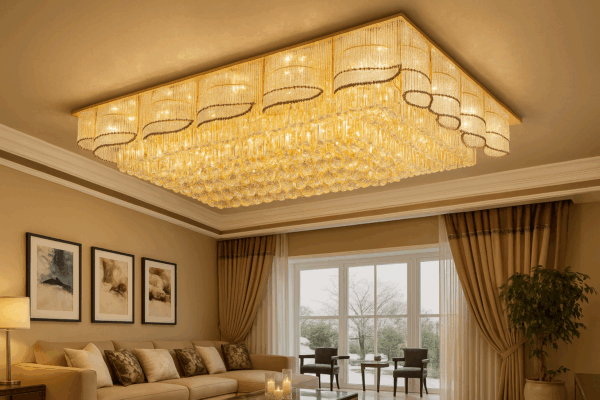 Regalux™ Double-Crown Crystal Flush Ceiling Light - Bild 4