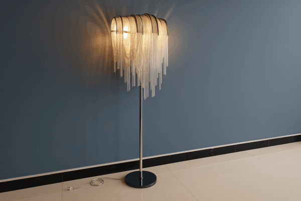 Aurela™ Silver Tassel Floor Lamp – Postmodern Luxury Statement  - Bild 2