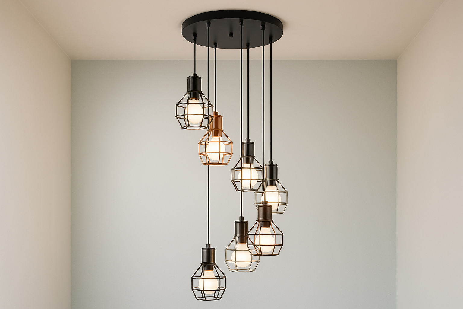 Grenada™ Industrial Loft Cage Pendant Cluster