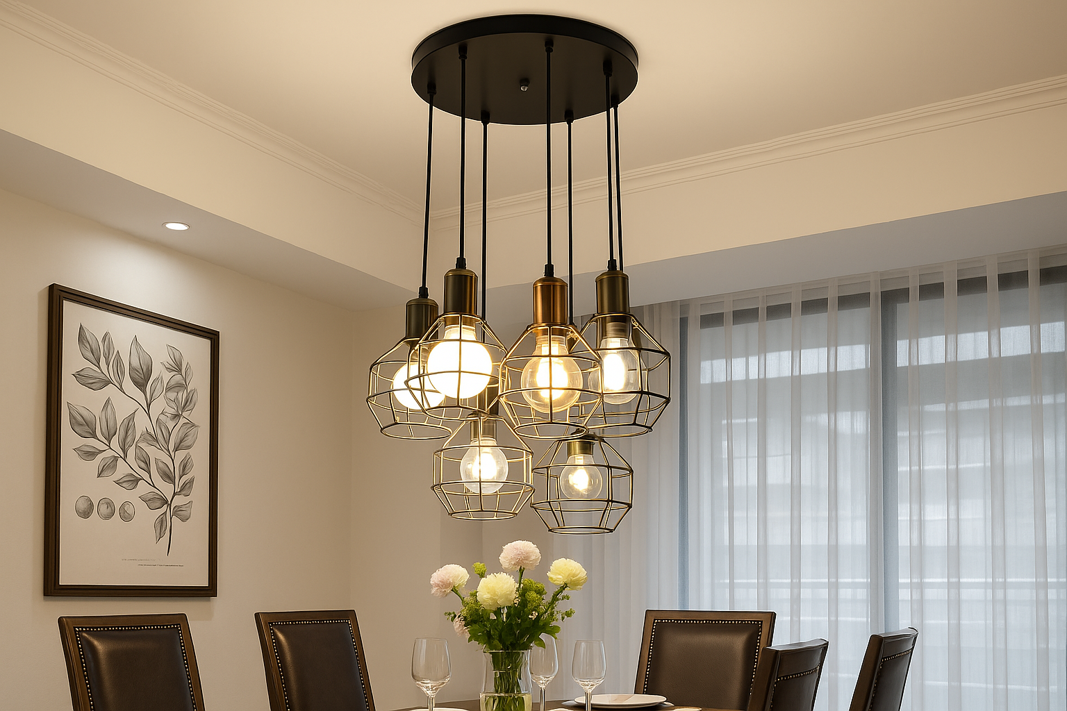 Grenada™ Industrial Loft Cage Pendant Cluster - Bild 3