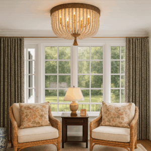 Lucenza™ Modern Gold Dual-Ring Crystal Ceiling Light