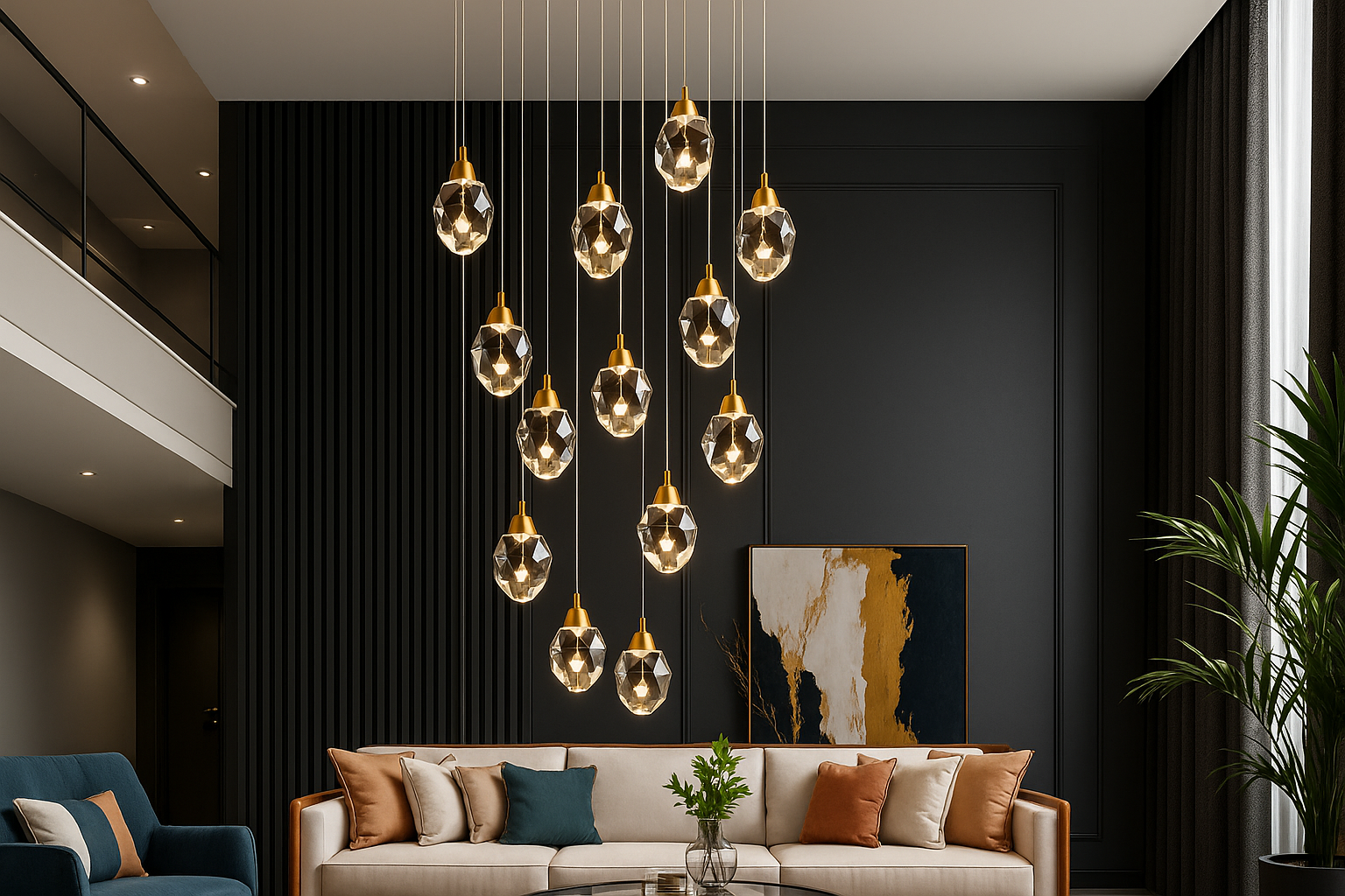 Elara™ Spiral Teardrop Crystal Staircase Chandelier - Bild 5