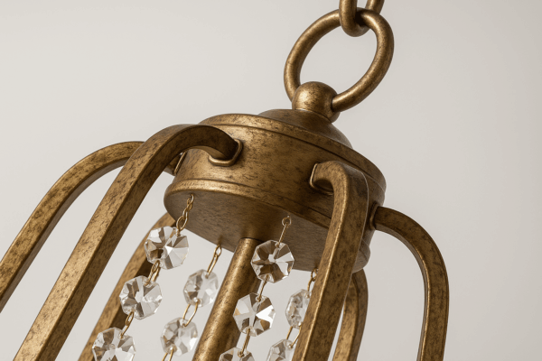 MarvelleTM Vintage Iron & Crystal High Ceiling Chandelier - Bild 4