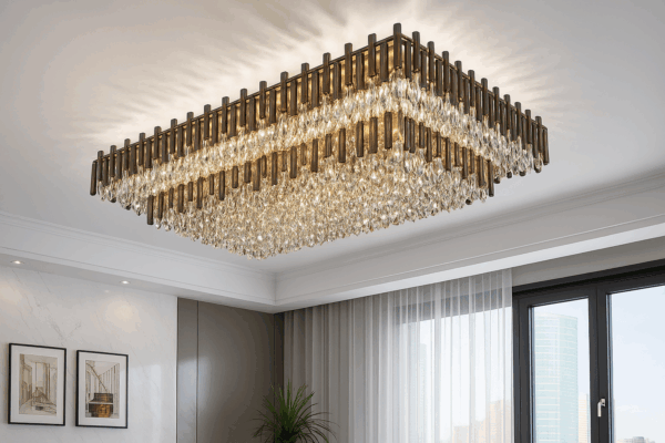 Elaris™ Amber Crystal Square Chandelier