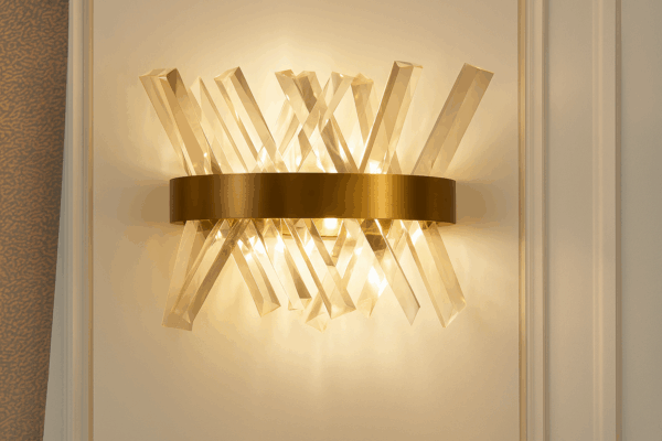 Luxora™ Brass Crystal Wall Lamp